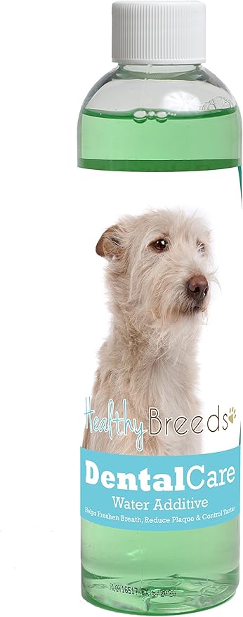 Healthy Breeds Dog Dental Care Water Additive for Portuguese Podengo Pequeno - Helps Freshen Breath, Reduce Plaque & Control Tartar - Mint Flavor - 8 oz