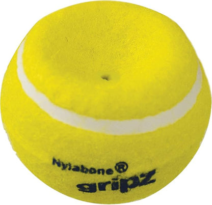 Nylabone Power Play Tennis Gripz Fetch Toy, Squeaky Tennis Ball Chew Toy for Dogs, Large (2 Count)