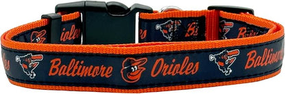 MLB Baltimore Orioles Licensed PET COLLAR- Heavy-Duty, Strong, and Durable Dog Collar. Available in 29 Baseball Teams and 4 Sizes