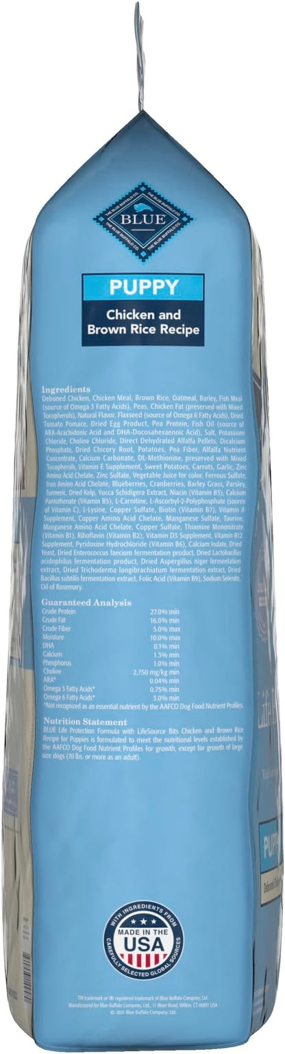 Blue Buffalo Life Protection Formula Natural Puppy Dry Dog Food, Chicken and Brown Rice 34-lb