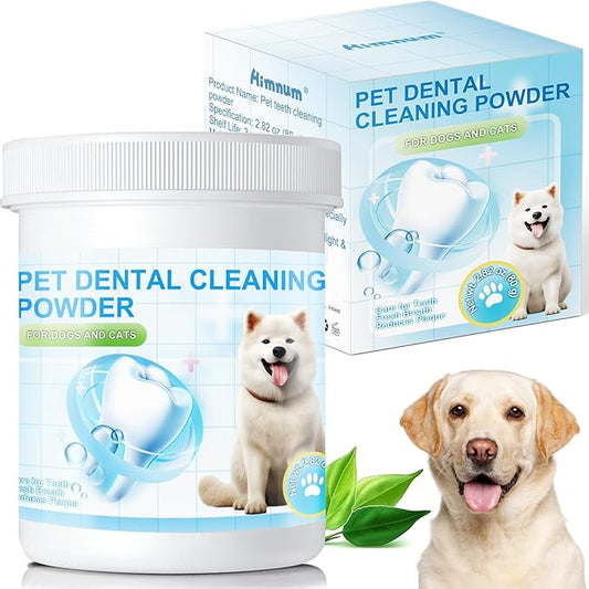 Dog Teeth Cleaning Powder,Dental Powder for Dogs Teeth Plaque and Tartar,Dog Oral Cleaning Powder with Probiotics,Fresh Breath,80g