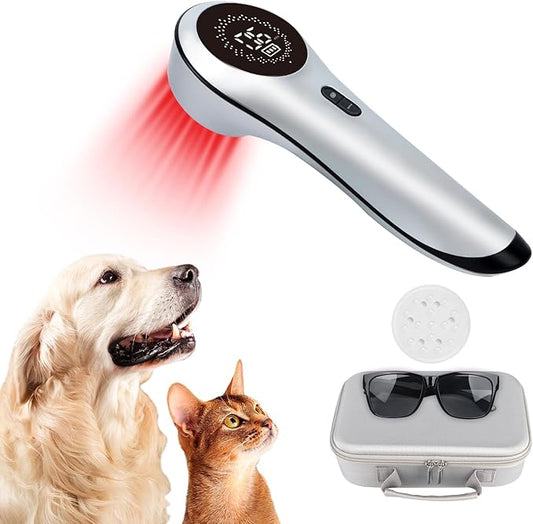 Cold Laser Therapy for Pet Animals Vet Muscle & Joint Pain Relief Wound Healing Care，Reduces Inflammation，Near Infrared Light Therapy Device for Dogs Cats Horses with Upgrade Magneti Cover