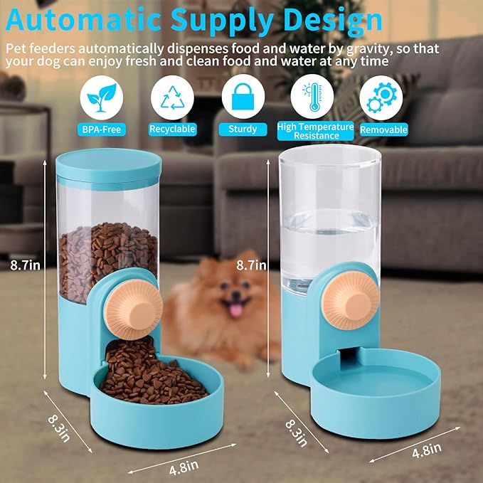 40oz Hanging Automatic Pet Food Water Dispenser, Cat Feeder and Water Dispenser, Cage Cat Food Bowl,Automatic Water Dispenser for Dogs Puppy Kitten Rabbit Chinchilla Hedgehog Ferret