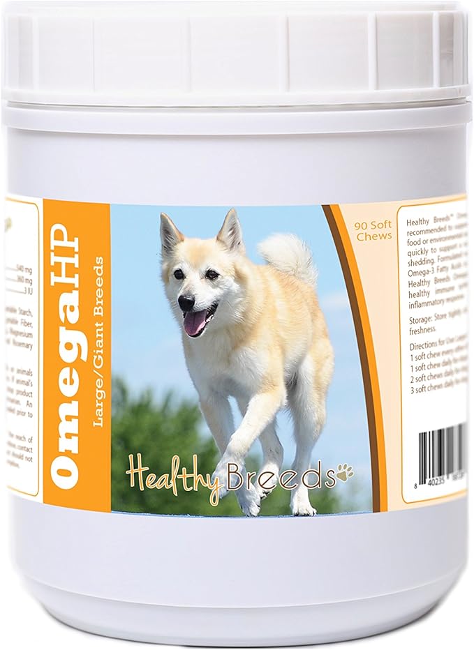 Healthy Breeds Norwegian Buhund Omega HP Fatty Acid Skin and Coat Support Soft Chews 90 Count