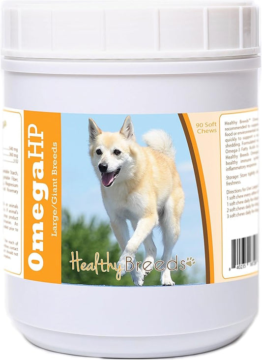 Healthy Breeds Norwegian Buhund Omega HP Fatty Acid Skin and Coat Support Soft Chews 90 Count