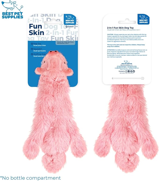 Best Pet Supplies Stuffing Free Squeaky Dog Toys for Small Dogs, Medium Dogs, and Large Dogs, Durable, Best Dog Chew Toy for Teething Puppy, Indoor Play - Pig, Small