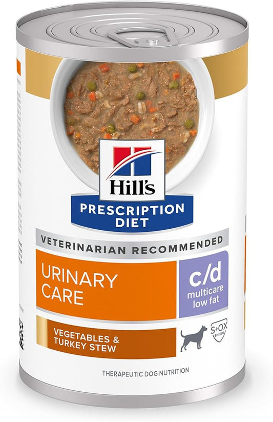 Hill's Prescription Diet c/d Multicare Low Fat Vegetables & Turkey Stew, 12.5oz, 12-pack wet food