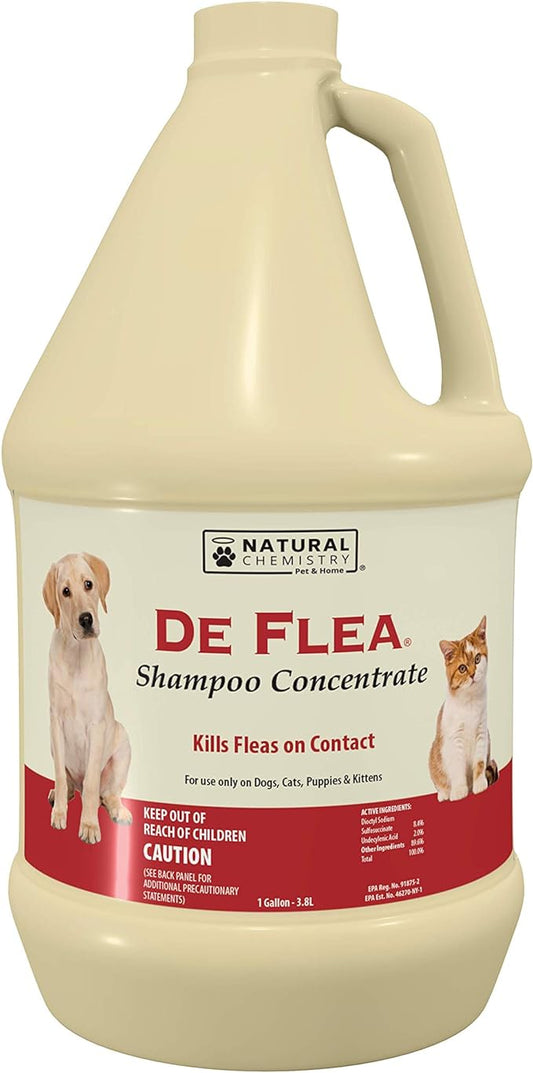 Natural Chemistry De Flea Concentrate Flea and Tick Shampoo, 1-Gallon