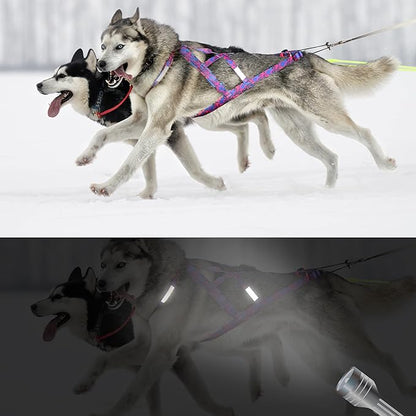 PET ARTIST Dog Weight Pulling Harness,Speed Training,Work Out Dog Sled Harness for Medium,Large Dogs,PINK,2XL