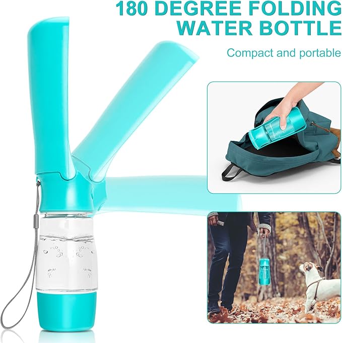 Dog Water Bottle with Food Container - Portable and Multifunctional Dog Water Dispenser for Cats Puppy Drinking and Eating, Detachable Design Combo Cup for Pet Outdoor Walking Travel Hiking