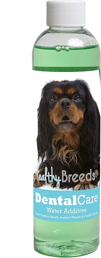Healthy Breeds Dog Dental Care Water Additive for English Toy Spaniel - Helps Freshen Breath, Reduce Plaque & Control Tartar - Mint Flavor - 8 oz
