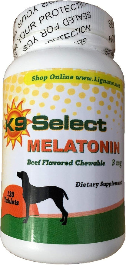 Melatonin for Dogs, 3 mg - 120 Beef Flavored Chewable Tablets - Dog Melatonin for Smaller Breeds - Gentle Well-being Enhancer - Healthy, Tasty Dog Treats That Promote Overall Health