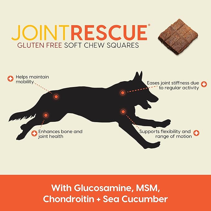 Ark Naturals Joint Rescue Dog Chew, Chicken Flavor, Joint Supplement with Glucosamine & Chondroitin, 1 Pack