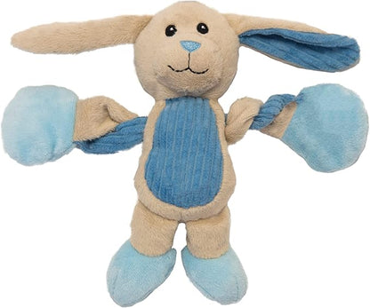 Outward Hound Baby Pulleez Bunny Squeaky Plush Dog Toy with Ropes for Pull-Through Tugging Action