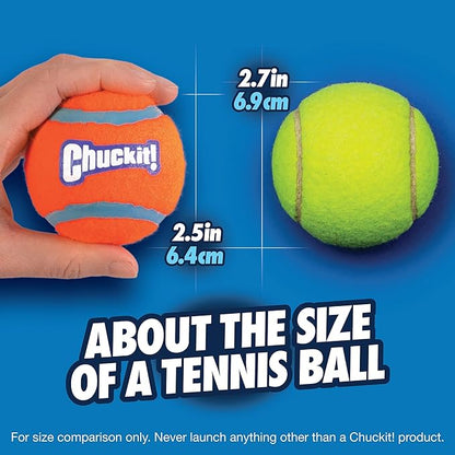 Chuckit Dog Tennis Ball Dog Toy, Medium (2.5 Inch Diameter) for dogs 20-60 lbs, Pack of 4