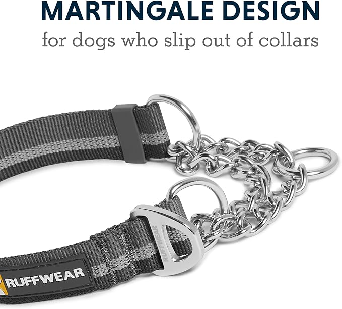 Ruffwear, Chain Reaction Dog Collar, Martingale Style for On-Leash Walking, Granite Gray, 20"-26"