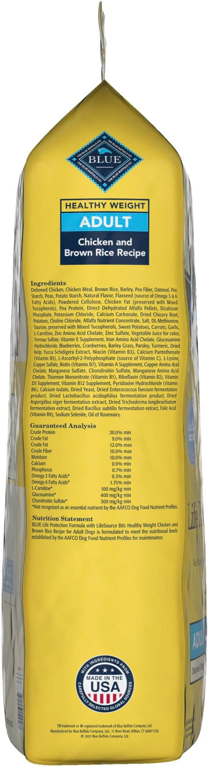 Blue Buffalo Life Protection Formula Natural Adult Healthy Weight Dry Dog Food, Chicken and Brown Rice 34-lb