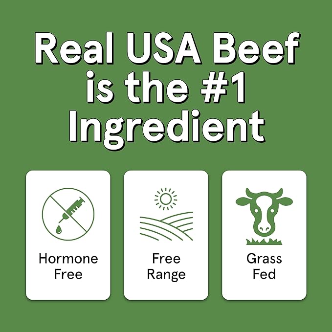 Real Meat Tiny Trainer Bites Dog Treats - 1lb of USA-Made Soft & Chewy Air-Dried Beef Training Treats for Dogs & Puppies - All-Natural Grain-Free Dog Training Treats with Free-Range Grass-Fed Beef