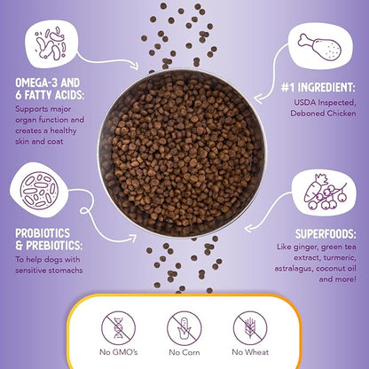 Health Extension Little bites Weight Control Dry Dog Food, Grain-free, Natural Food for Overweight Adult Dogs with added Vitamins & Mineral, Include Lite Chicken & Brown Rice Recipe (15 lbs)
