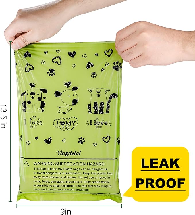 Dog Poop Bag, Biodegradable - 540 Count Dog Waste Bags with Dispenser, Extra Thick Strong Leak proof Doggy Poop Bags| Scented