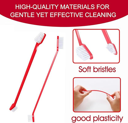 VibrantPet Toothbrush Set - 8-Pack with Dual-Head Design, Transparent Tube Packaging for Convenient Storage and Travel | Enhance Pet Dental Care