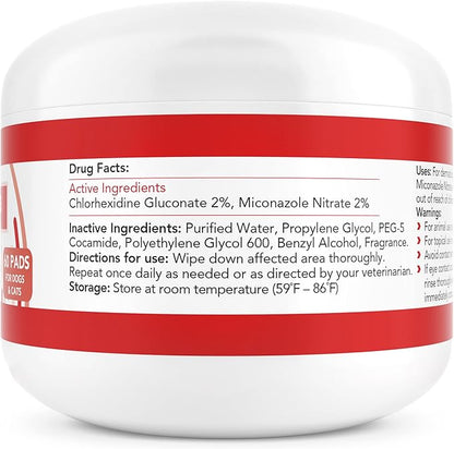 Nootie Medicated Dog Wipes, Chlorhexidine & Miconazole Pet Wipes for Dogs & Cats - 2” Small Wipes, 60 Count - Sold in Over 10,000 Vets & Pet Stores
