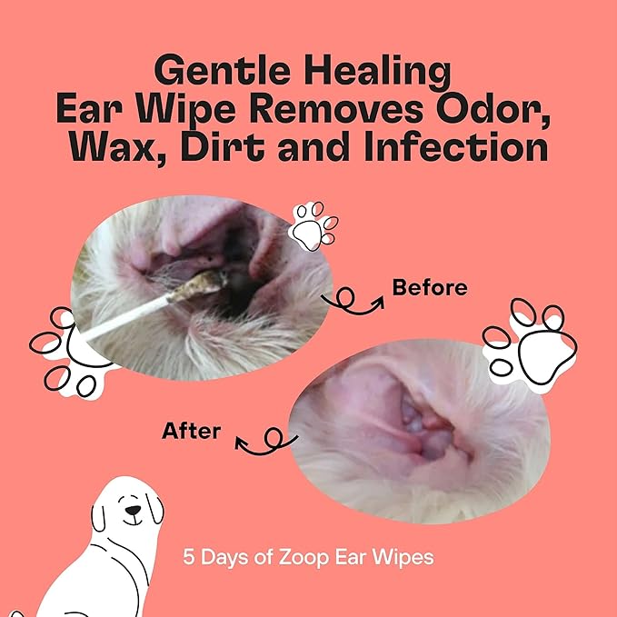 WATERLESS SHAMPOO WIPES for PAWS and SPOT CLEANING, CLEAN, DEODORIZE and SOOTHE SNOUT, WRINKLES, FACE for PETS, 60 CT