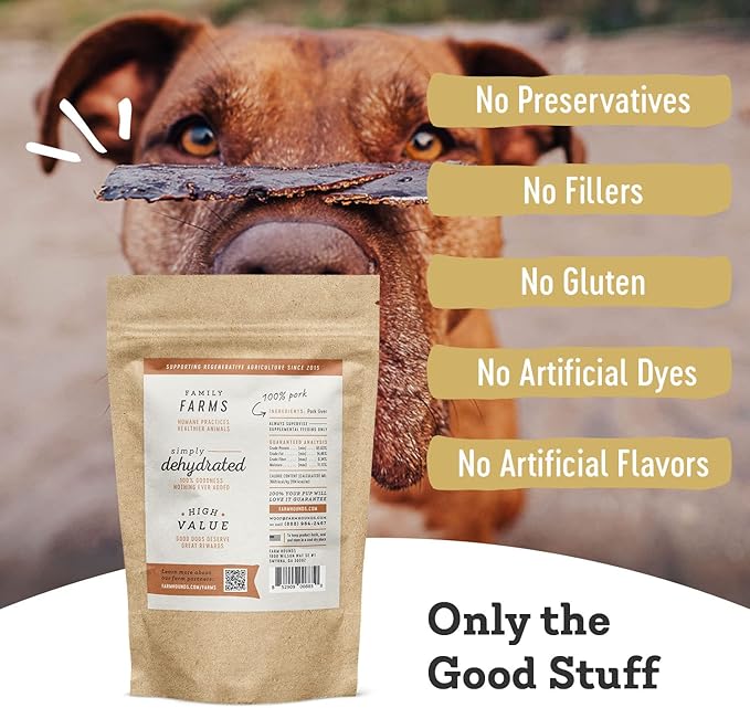 Farm Hounds Pork Kidney Jerky Treats for Dogs, Premium Dried Dog Treats, High Protein Training Treat for Small & Large Dogs, Natural & Healthy Dog Treats, Made in USA, Pork Liver 4oz