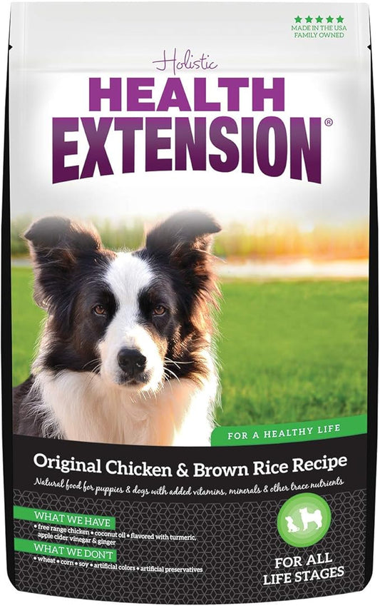 Health Extension Dry Dog Food, Natural Food with added Vitamins & Minerals, Suitable for Puppies & Dogs, Original Chicken & Brown Rice Recipe (4 Pound / 1.8 kg)