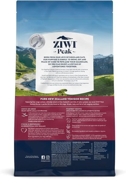 ZIWI Peak Air-Dried Dog Food – All Natural, High Protein, Grain Free & Limited Ingredient with Superfoods (Venison, 5.5 lb)