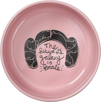 STAR WARS Princess Leia "Future is Female" Dog Bowl, 6 Inch | 6" Dog Bowl, Ceramic Dishwasher Safe STAR WARS Dog Food Bowl Holds up to 3.5 Water, Dry Food, or Wet Food,Pink,1 Count (Pack of 1),FF13175
