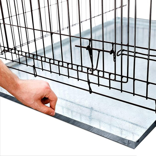 KOPEKS - Heavy Duty Multipurpose Replacement Metal Tray - Galvanized - Rust & Crack Proof - Several for Pet Crates, Grease Trap and others (32 x 23 Inches, Metal Tray)