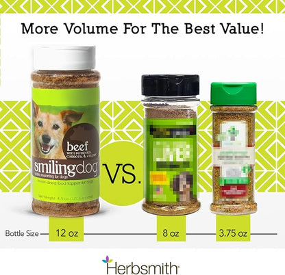 Herbsmith Kibble Seasoning – Freeze Dried Turkey – DIY Raw Coated Kibble Mixer - Dog Food Topper for Picky Eaters, 4.9 oz [Bundle x5]