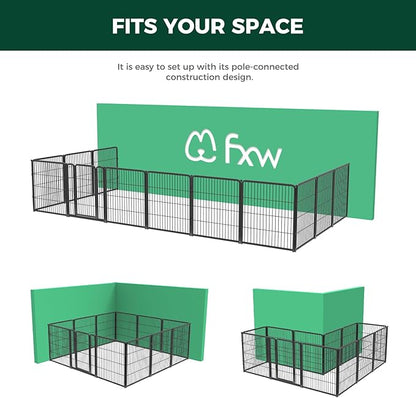 FXW Homeplus Dog Playpen Designed for Indoor Use, 32" Height for Medium Dogs, Black│Patented
