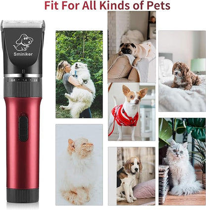 Low Noise Horses Clippers Rechargeable Cordless Pet Clippers Grooming Kit with Storage Bag 5 Speed Professional Animal Clippers Pet Grooming Kit