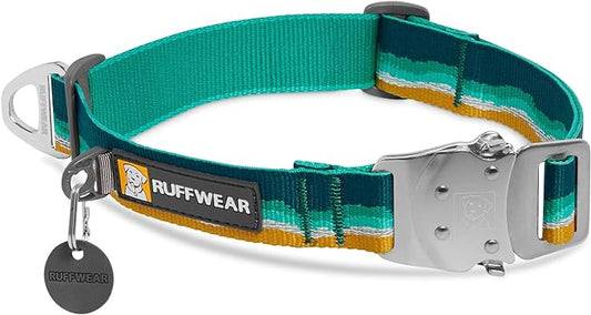 Ruffwear, Top Rope Dog Collar, Reflective Collar with Metal Buckle for Everyday Use, Seafoam, 14"-20"
