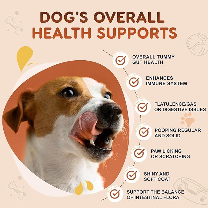 Probiotics for Dogs Dog Probiotics for Digestive Enzymes Health with pumpkin, Fish Oil, Enzymes, Supports Gut & Immune & Itchy - 109 Soft Chews