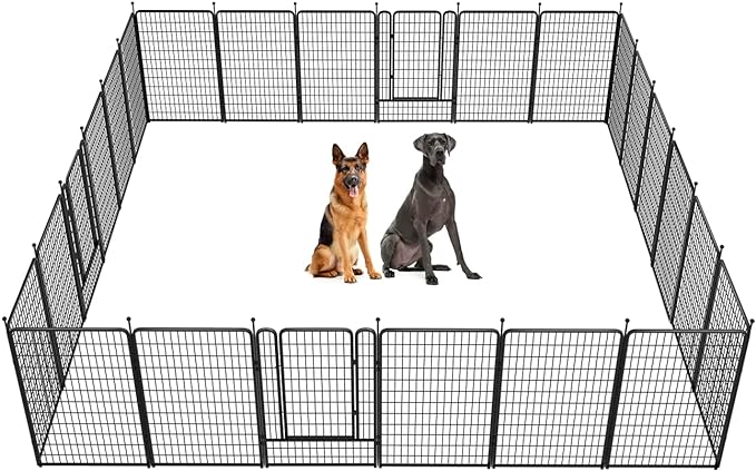 FXW Rollick Dog Playpen for Yard, RV Camping│Patented, 50 inch 24 Panels