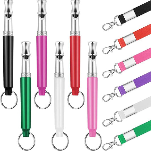 6 Pack Dog Whistle with Lanyard Stop Neighbors Dog from Barking Adjustable Ultrasonic Silent Dog Whistle Professional Dog Training Whistles for Dog Daily Training