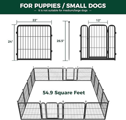 FXW Rollick Dog Playpen for Yard, RV Camping│Patented, 24 inch 16 Panels