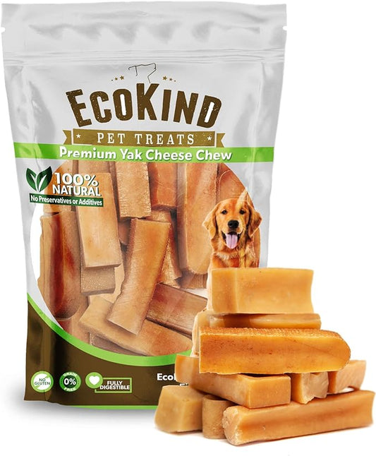 EcoKind Himalayan Yak Cheese Dog Chew | Great for Dogs, Treat for Dogs, Keeps Dogs Busy & Enjoying, Indoors & Outdoor Use (8 Small Sticks)