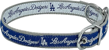 Pets First Los Angeles Dodgers Reversible MLB Dog Collar, Large. Premium Home & Away Two-Sided Pet Collar Adjustable with Metal Buckle. Your Favorite Baseball Team Pet Collar (LAD-3280-LG)
