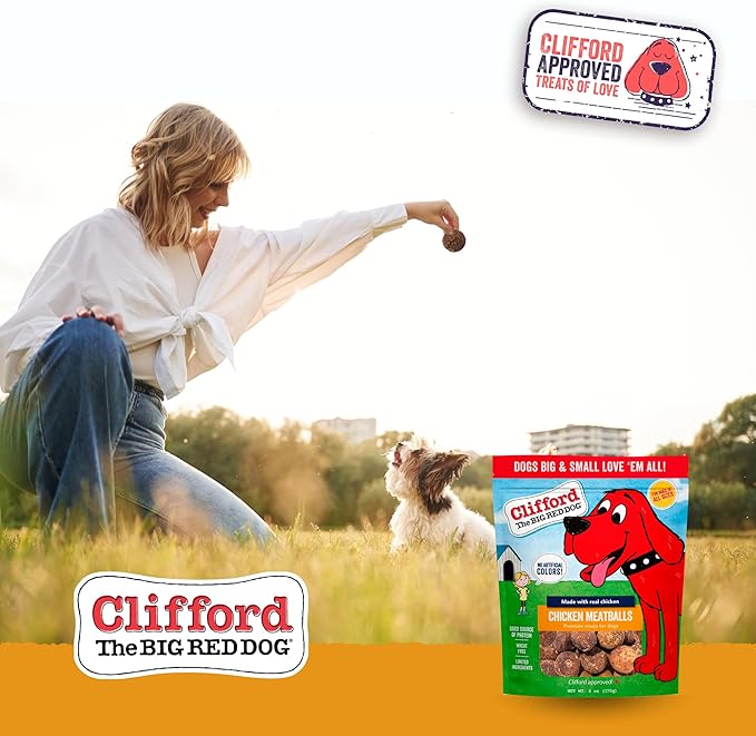 Clifford® Chicken Meatballs for Dogs | Natural Dog Treats for All Breed Dogs | Real Chicken Training Treats for Dogs, Wheat Free, Rawhide Free Small Dog Treats - Limited Ingredients (24oz)