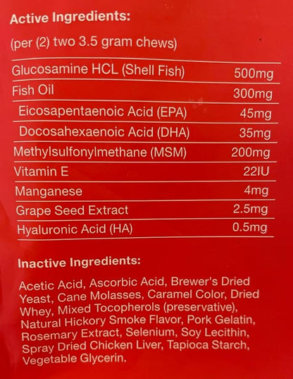 Advanced Hip & Joint Dog Supplement – High-Potency Glucosamine, Fish Oil, Vitamin E, Manganese – Tasty Chicken Liver Flavored Soft Chews, 90 Count – Vet Recommended for Enhanced Mobility