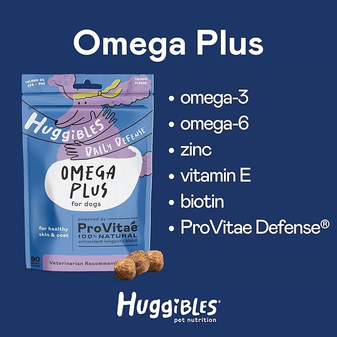 Skin & Coat Omega Plus for Dogs and Cats - Chew or Liquid - Wild Alaskan Salmon Oil for Dry, irritating & Itchy Skin - Helps Support Brain & Heart Health - with ProVitae - Vet Recommended