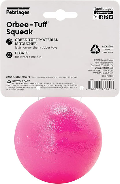 Outward Hound Orbee-Tuff Squeak Ball Pink Dog Fetch Toy