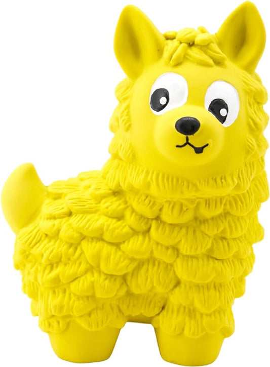Outward Hound Tootiez Llama Grunting Latex Rubber Dog Toy, Large, Yellow