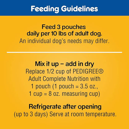 Pedigree Choice CUTS in Gravy Adult Soft Wet Dog Food, 48 Pouch Variety Pack, 3.5 oz. Pouches