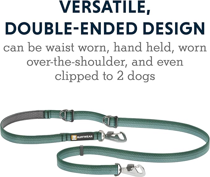 Ruffwear, Switchbak Dog Leash, Convertible & Adjustable Lead for Everyday Use, River Rock Green