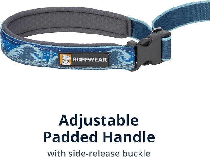 Ruffwear, Crag Dog Leash, Hand-Held or Waist-Worn Reflective with Traffic Handle, Midnight Wave